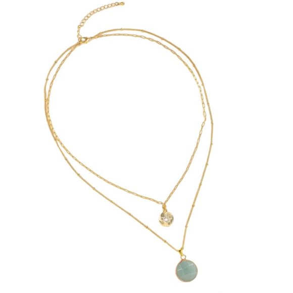 NWOT Aventurine Layered Necklace Set - Picture 2 of 4